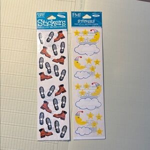 2 packs of Vintage Frances Meyer Stickers - Hiking Boots & Stars and Moons